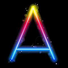 Image showing Rainbow Lights Letters A.