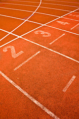 Image showing ace track lanes curve detail for background sports concepts 