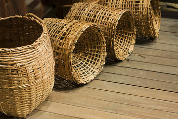 Image showing baskets on wood floor