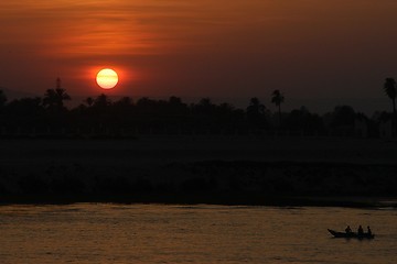 Image showing Sailing sunset