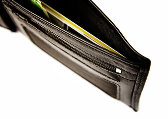 Image showing Black leather wallet