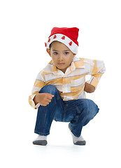 Image showing boy with santa claus hat