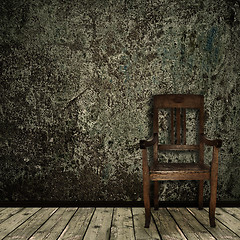 Image showing grunge interior with chair