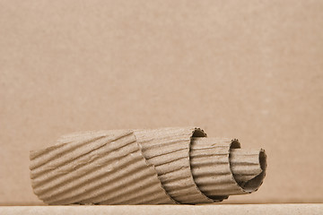 Image showing spiral made from brown cardboard