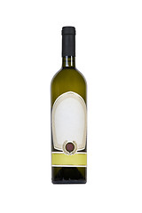 Image showing green bottle of wine with blank tag