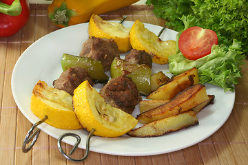 Image showing Moroccan meat skewers