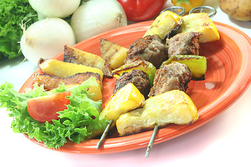 Image showing Moroccan barbecue skewers