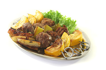 Image showing Moroccan barbecue skewers