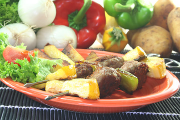 Image showing Moroccan barbecue skewers