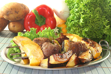 Image showing Moroccan barbecue skewers