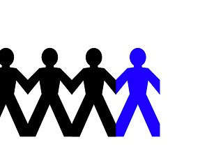 Image showing Group Man Blue