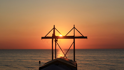 Image showing Sea and sunset