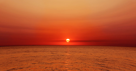 Image showing Sea and sunset