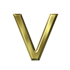 Image showing 3d golden letter v