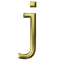 Image showing 3d golden letter j