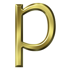 Image showing 3d golden letter p