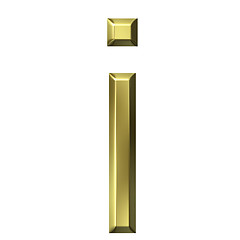 Image showing 3d golden letter i