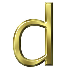 Image showing 3d golden letter d