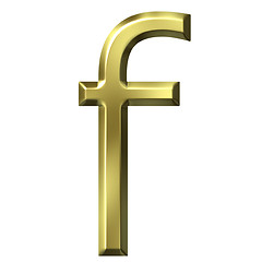 Image showing 3d golden letter f