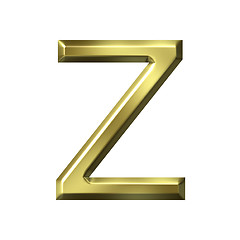 Image showing 3d golden letter z