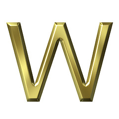 Image showing 3d golden letter w