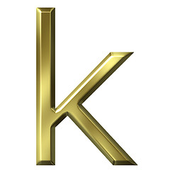 Image showing 3d golden letter k