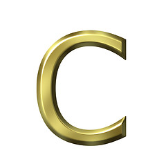 Image showing 3d golden letter c