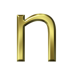 Image showing 3d golden letter n