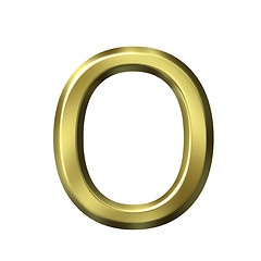 Image showing 3d golden letter o
