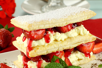 Image showing Strawberry Mille Feuille