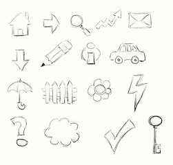 Image showing drawn icon set