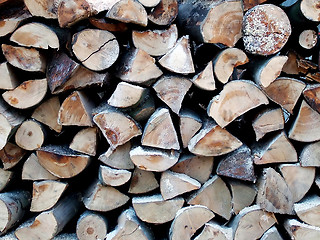 Image showing Big pile of wood
