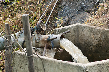 Image showing Detail of simple irrigation pump at rural area