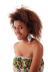 Image showing beautiful black  woman, smiling