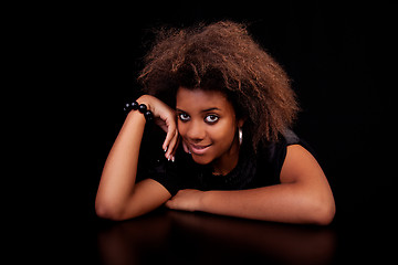 Image showing beautiful black  woman, smiling