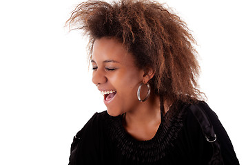 Image showing beautiful black  woman, smiling