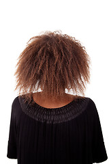 Image showing young black woman seen from behind