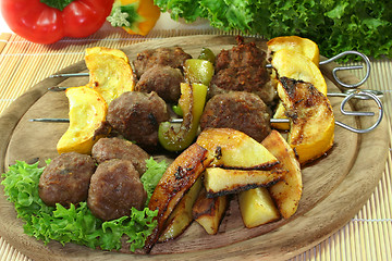 Image showing Moroccan meat skewers