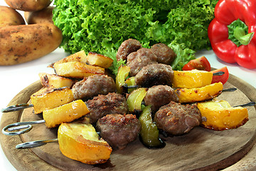 Image showing Moroccan meat skewers