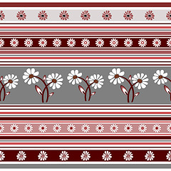 Image showing Seamless floral striped pattern