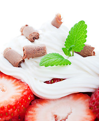 Image showing Strawberries and Chocolate Curls