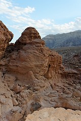 Image showing Rocky desert landscape at sunset