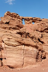 Image showing Scenic weathered orange rock in stone desert