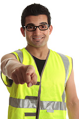 Image showing Builder construction worker pointing at you