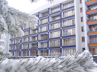 Image showing newly erected house in forest