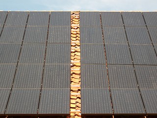 Image showing Solar panels on the roof