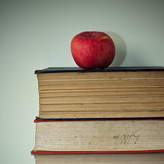 Image showing book and apple