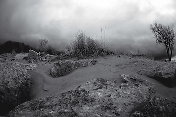 Image showing Infrared Fisheye Stormy Day