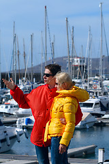 Image showing young man and woman in the port 