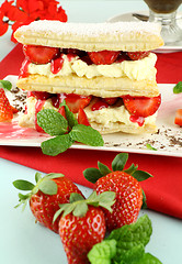Image showing Strawberry Mille Feuille